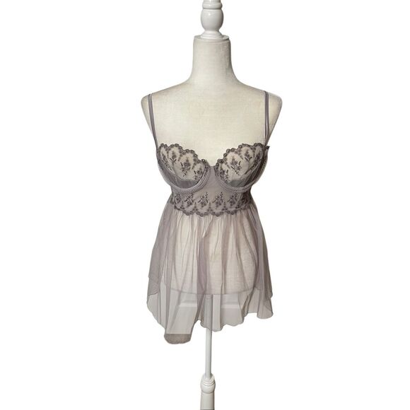 Victoria’s Secret Sheer Babydoll Lingerie Top – Size 34C - Picture 1 of 4